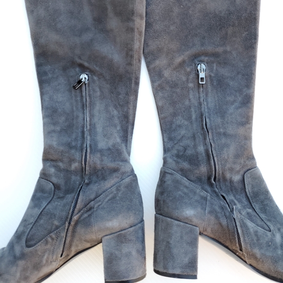 VINCE Suede Gray Over Knee Boots - Picture 4 of 7